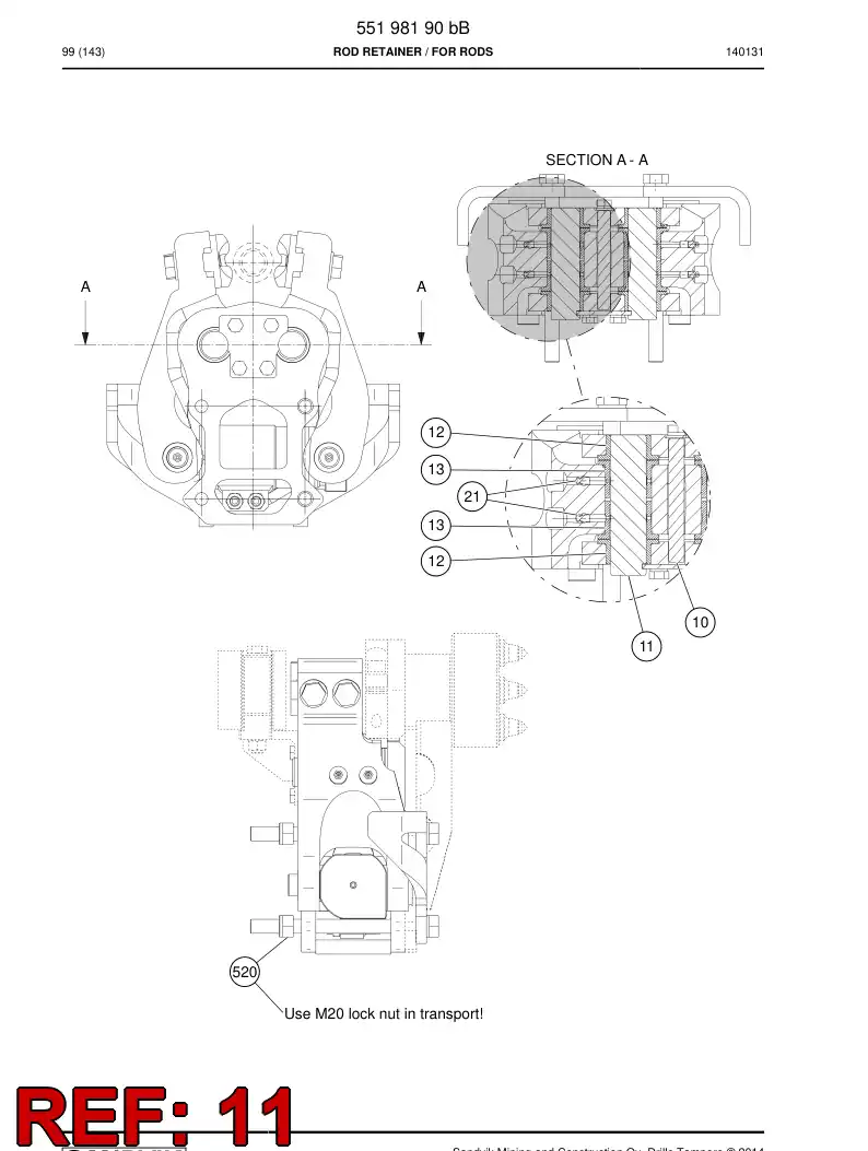 55158682a 551 586 82a Pin - Sandvik Technical Drawing