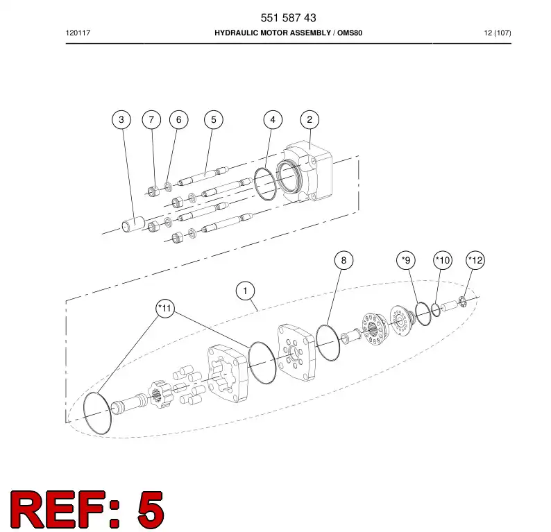55158714 551 587 14 Stud - Sandvik Technical Drawing