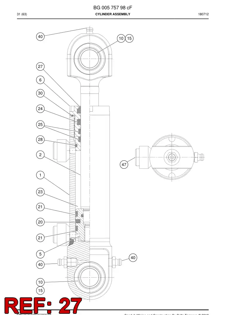 55158718 551 587 18 Wiper - Sandvik Technical Drawing