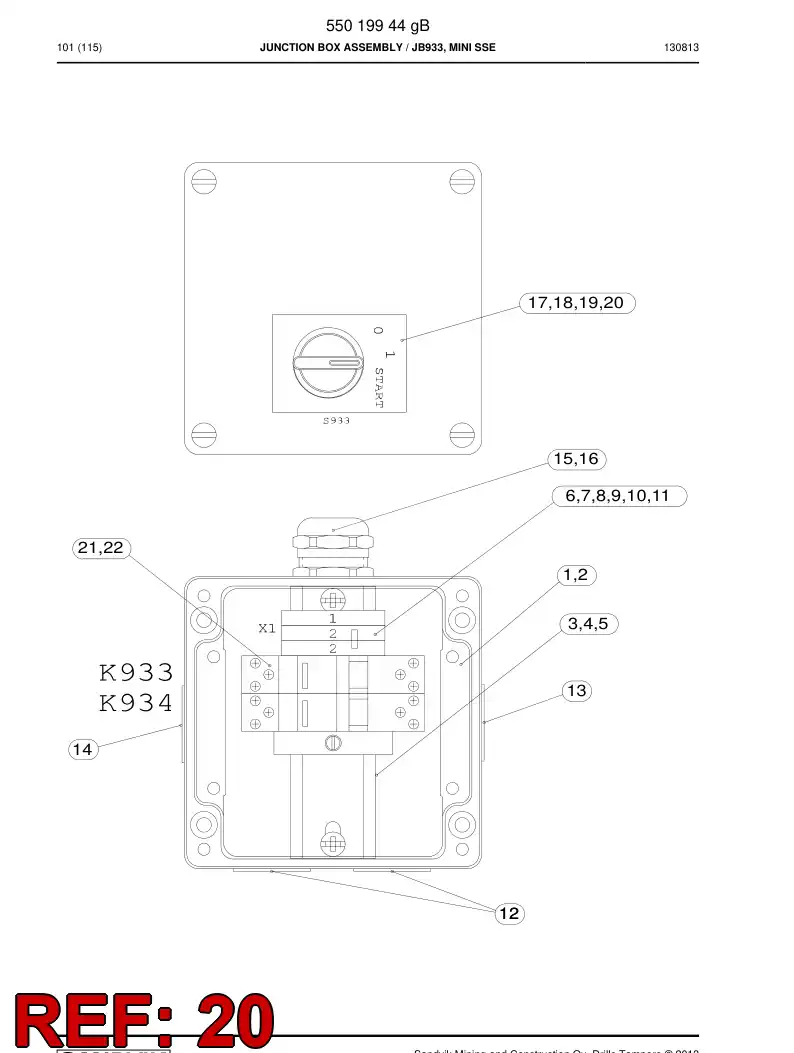 55158750 551 587 50 Sign - Sandvik Technical Drawing