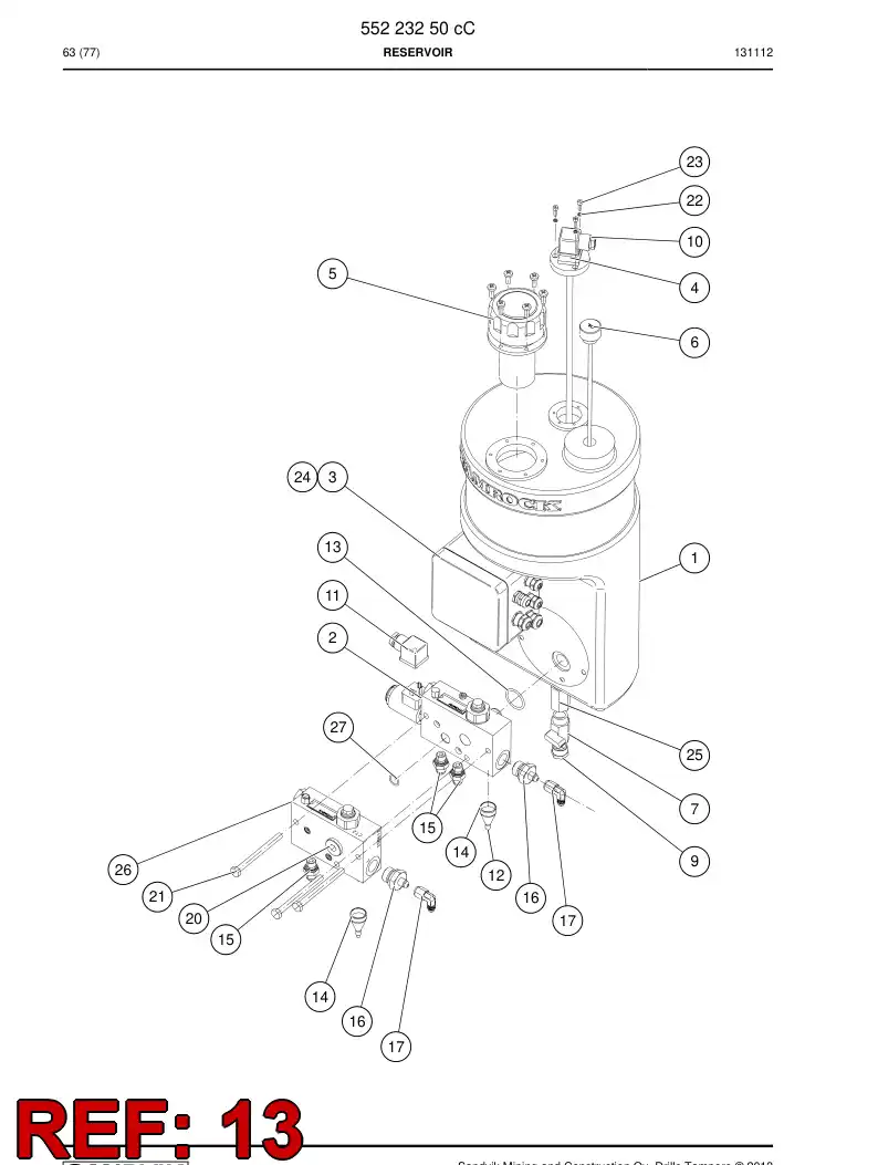 55158751 551 587 51 O-Ring - Sandvik Technical Drawing