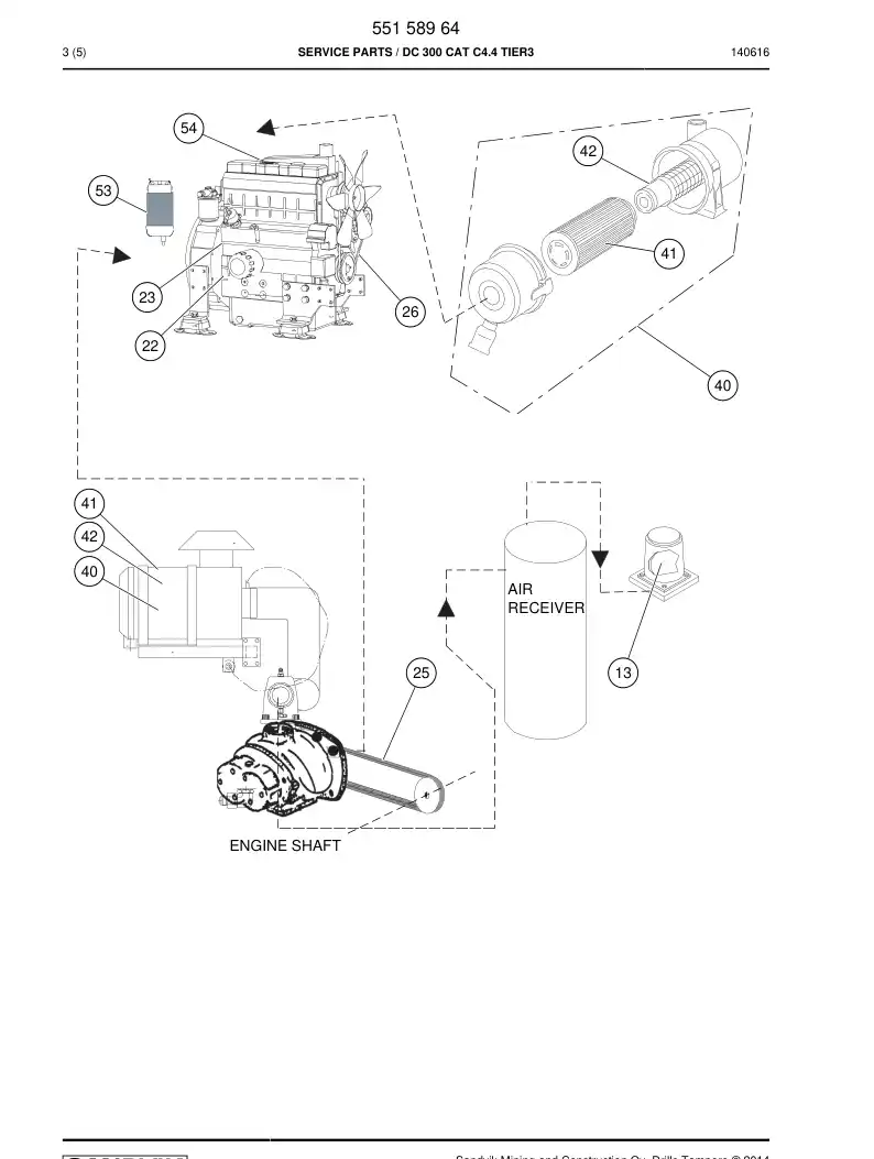 55158964 551 589 64 SERVICE PARTS - Sandvik Technical Drawing