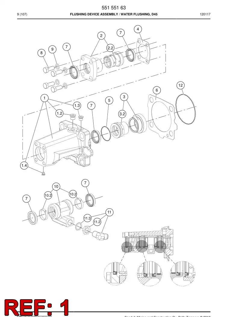 55159074 551 590 74 Frame - Sandvik Technical Drawing