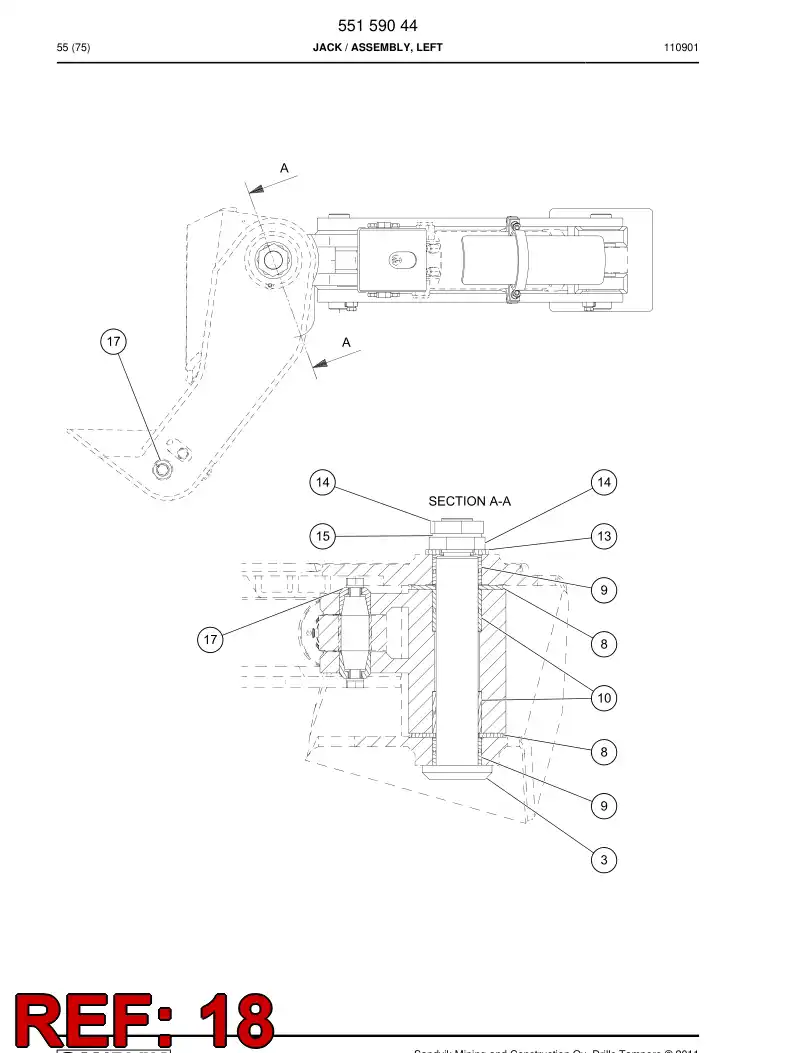 55159077 551 590 77 Guard - Sandvik Technical Drawing