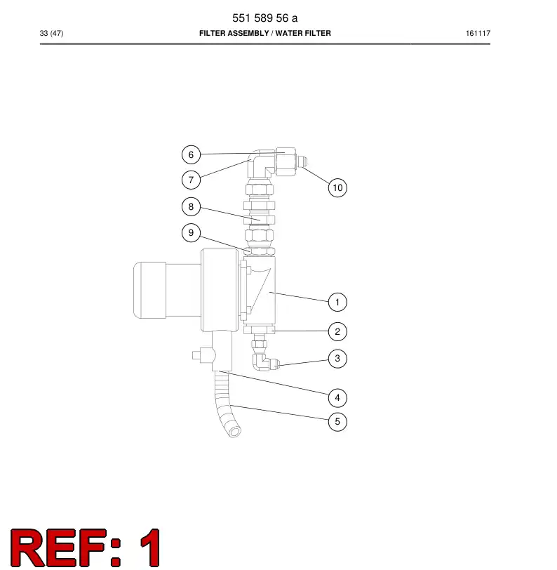 55159118 551 591 18 Filter - Sandvik Technical Drawing