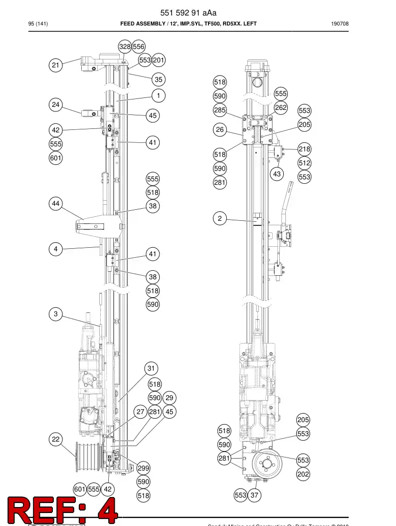 55159154a 551 591 54a Wire Rope - Sandvik Technical Drawing