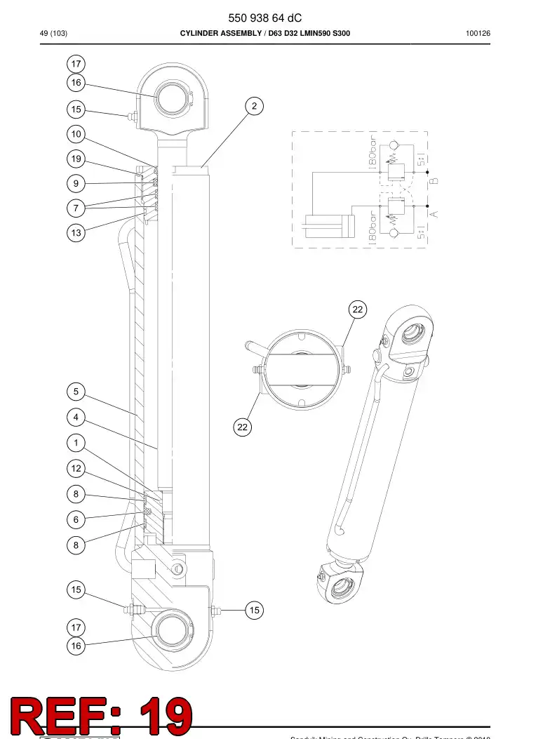 55159180 551 591 80 O-Ring - Sandvik Technical Drawing
