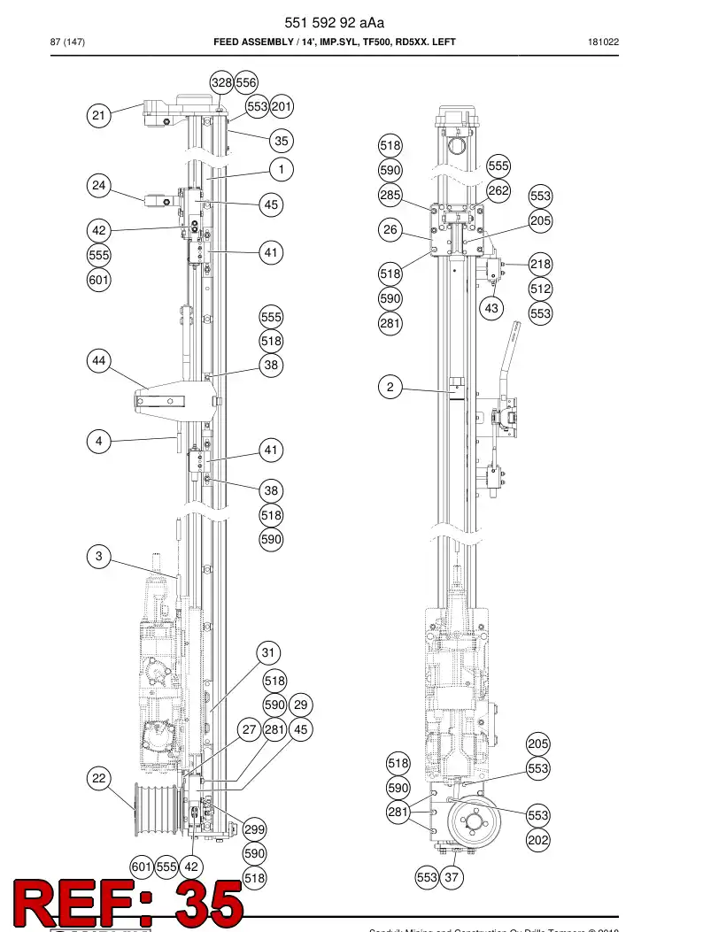 55159241 551 592 41 Bracket - Sandvik Technical Drawing