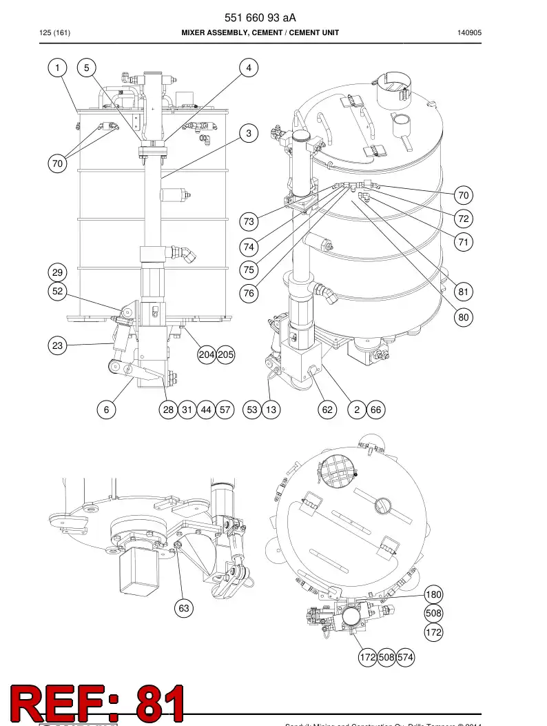 55159287 551 592 87 Nozzle - Sandvik Technical Drawing