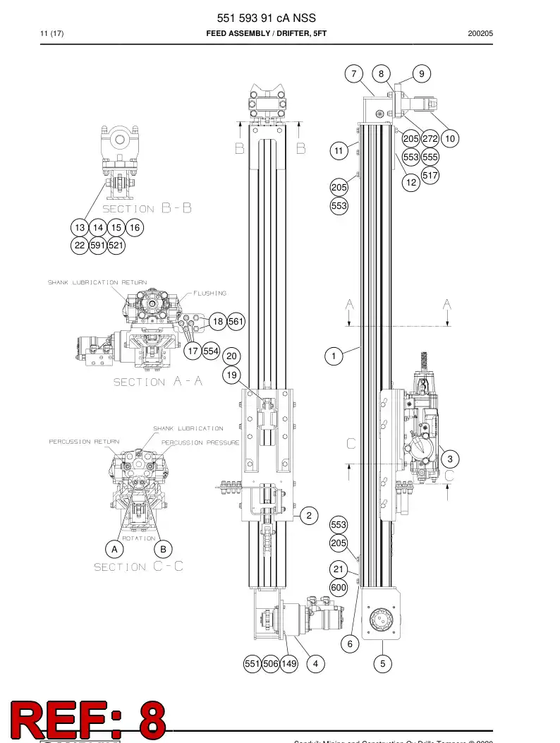 55159305 551 593 05 Spacer - Sandvik Technical Drawing