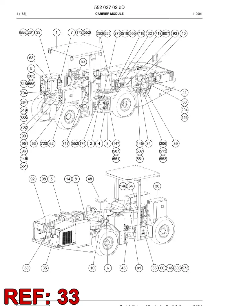 55159326 551 593 26 Supporting block - Sandvik Technical Drawing