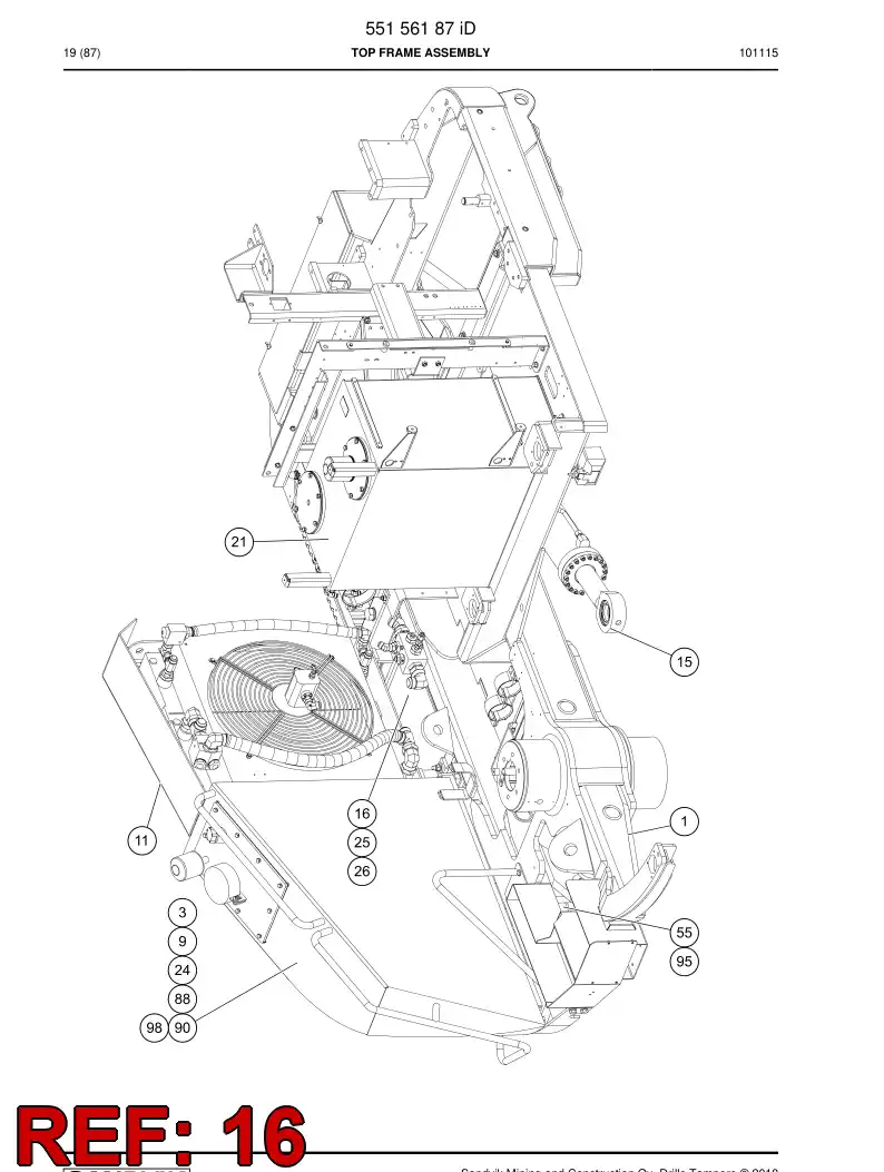 55159452 551 594 52 Cover plate - Sandvik Technical Drawing