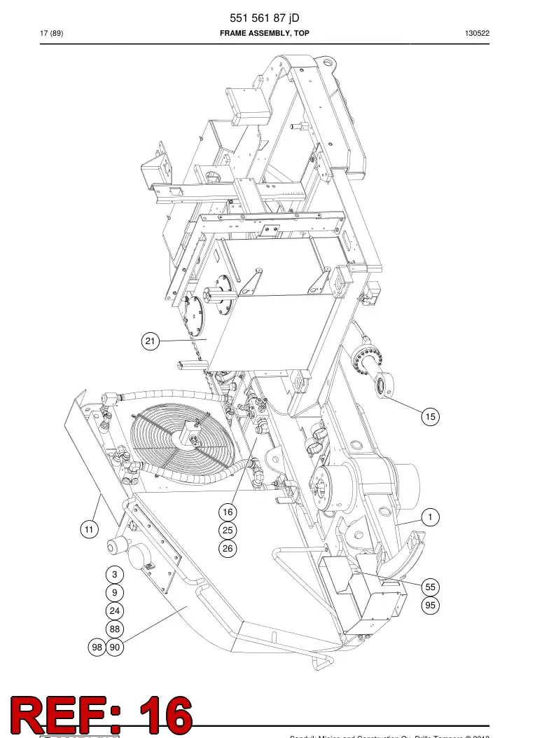 55159452e 551 594 52e Plate, Cover - Sandvik Technical Drawing