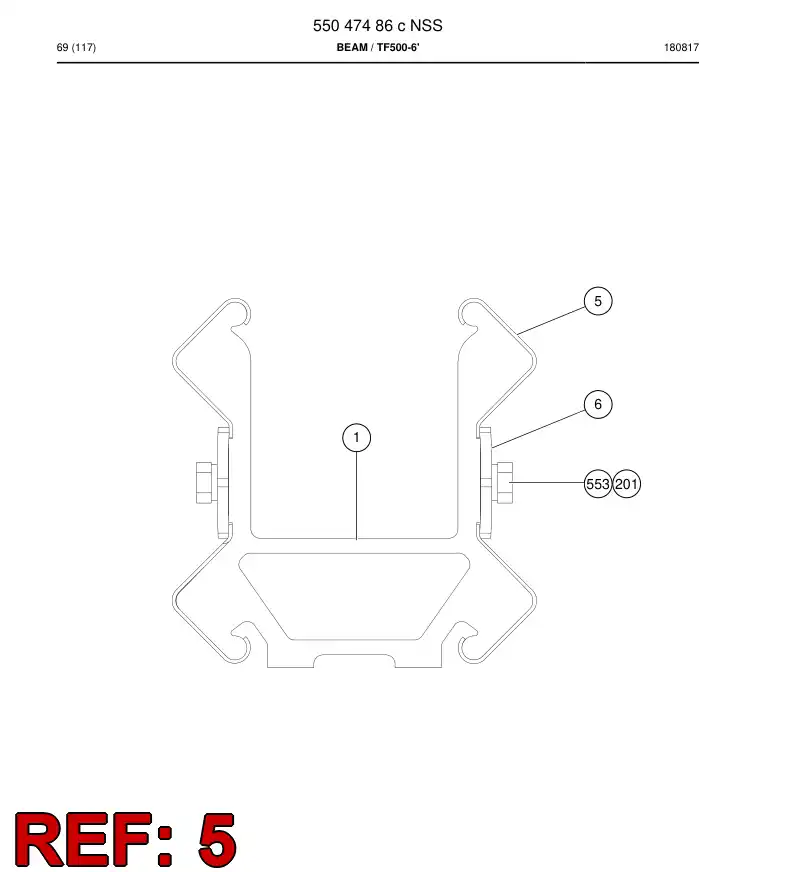 55159453b 551 594 53b Strip, Guide - Sandvik Technical Drawing