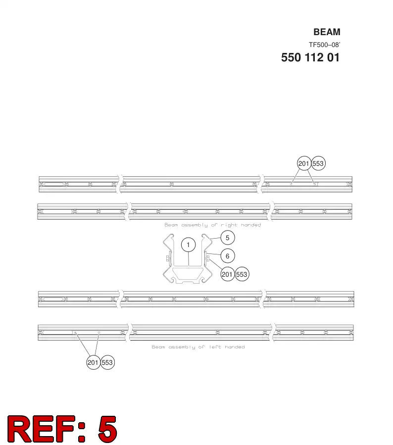 55159454 551 594 54 GUIDE STRIP - Sandvik Technical Drawing
