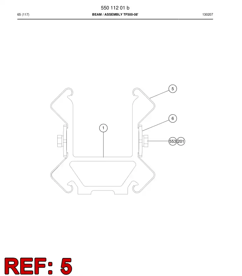 55159454b 551 594 54b Strip, Guide - Sandvik Technical Drawing