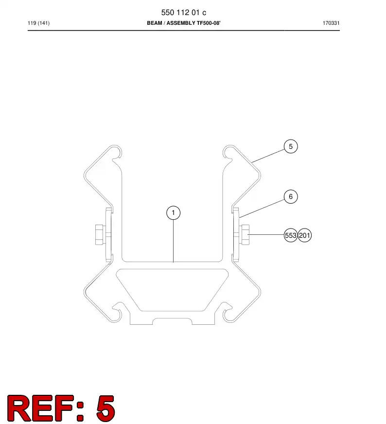 55159454c 551 594 54c Strip, Guide - Sandvik Technical Drawing