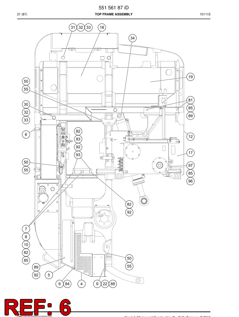 55159476 551 594 76 Plate - Sandvik Technical Drawing