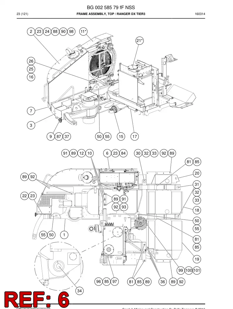 55159476f 551 594 76f Plate - Sandvik Technical Drawing