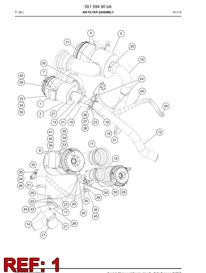 55159536 551 595 36 Bracket - Sandvik Technical Drawing