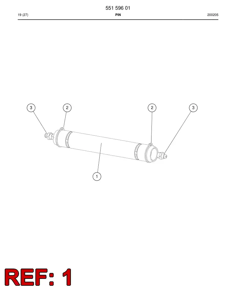 55159602 551 596 02 Pin - Sandvik Technical Drawing