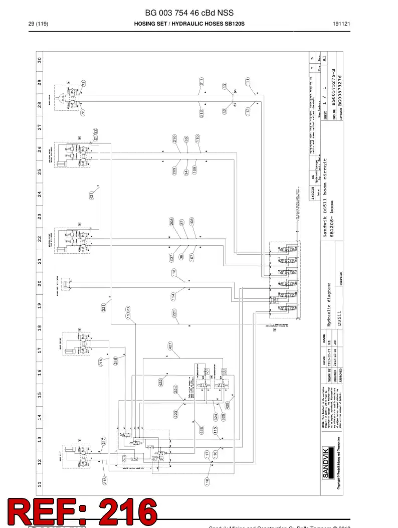 55159640a 551 596 40a HOSE ASSEMBLY - Sandvik Technical Drawing