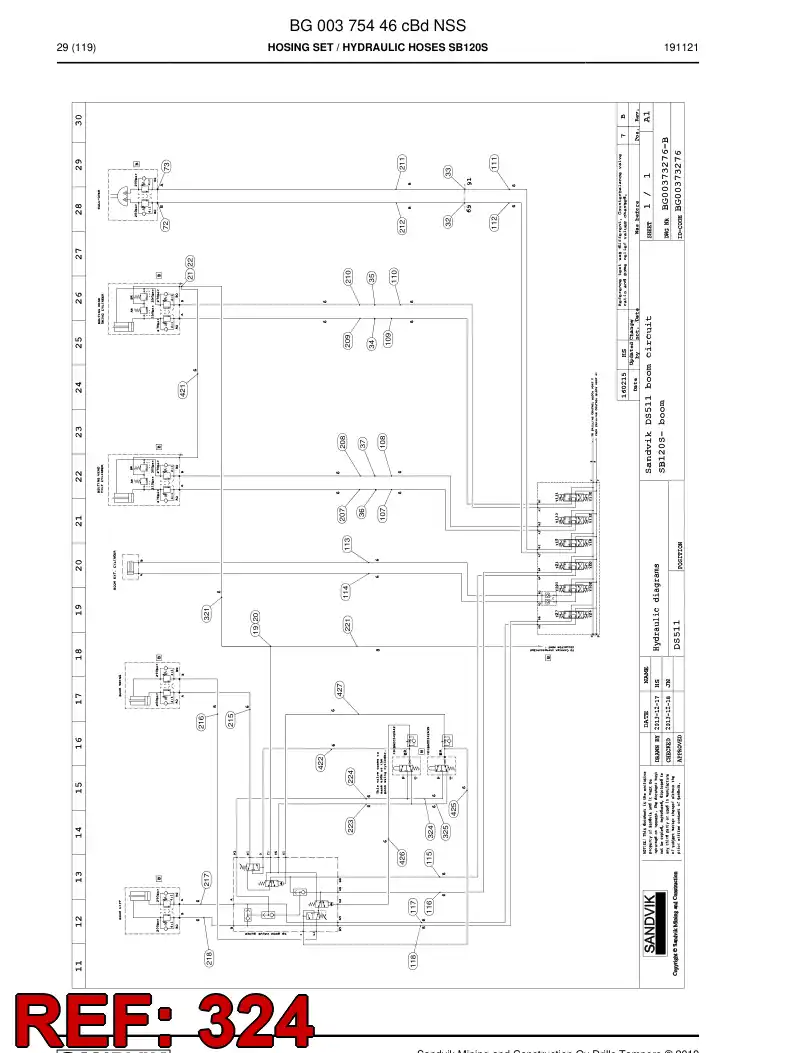55159654 551 596 54 HOSE ASSEMBLY - Sandvik Technical Drawing