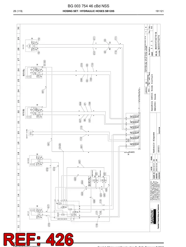 55159660a 551 596 60a HOSE ASSEMBLY - Sandvik Technical Drawing