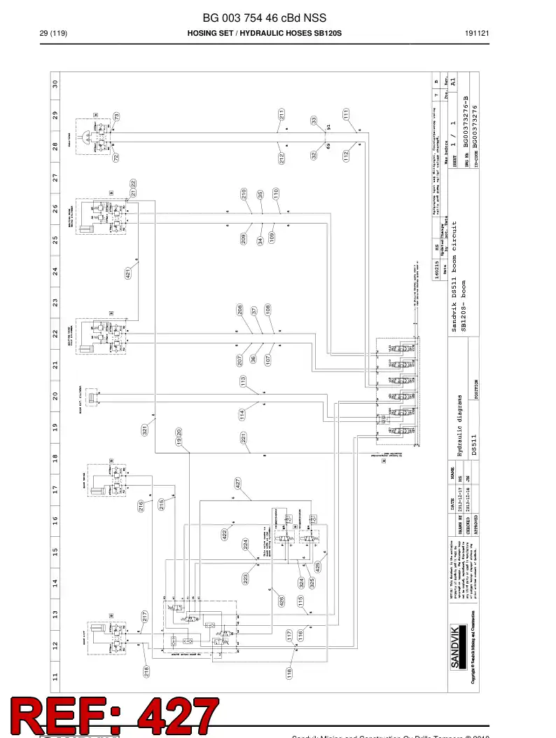 55159661a 551 596 61a HOSE ASSEMBLY - Sandvik Technical Drawing