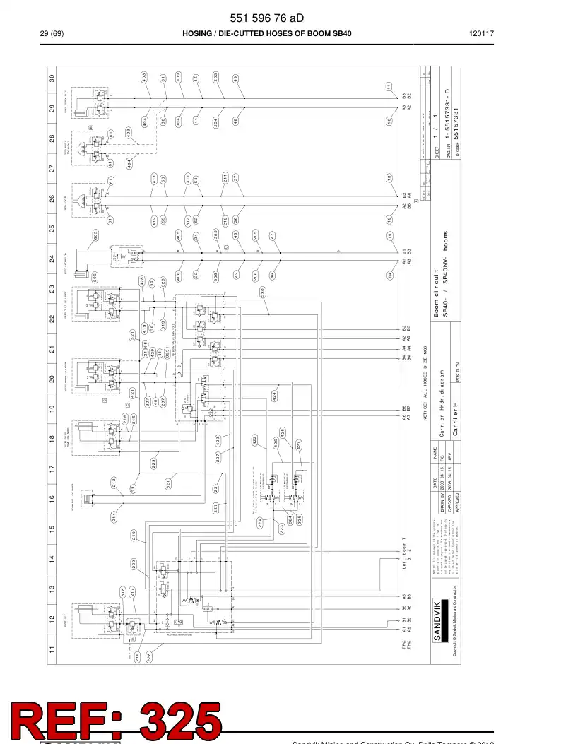 55159667 551 596 67 HOSE ASSEMBLY - Sandvik Technical Drawing