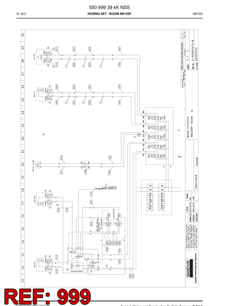 55159675j 551 596 75j Hosing Set - Sandvik Technical Drawing