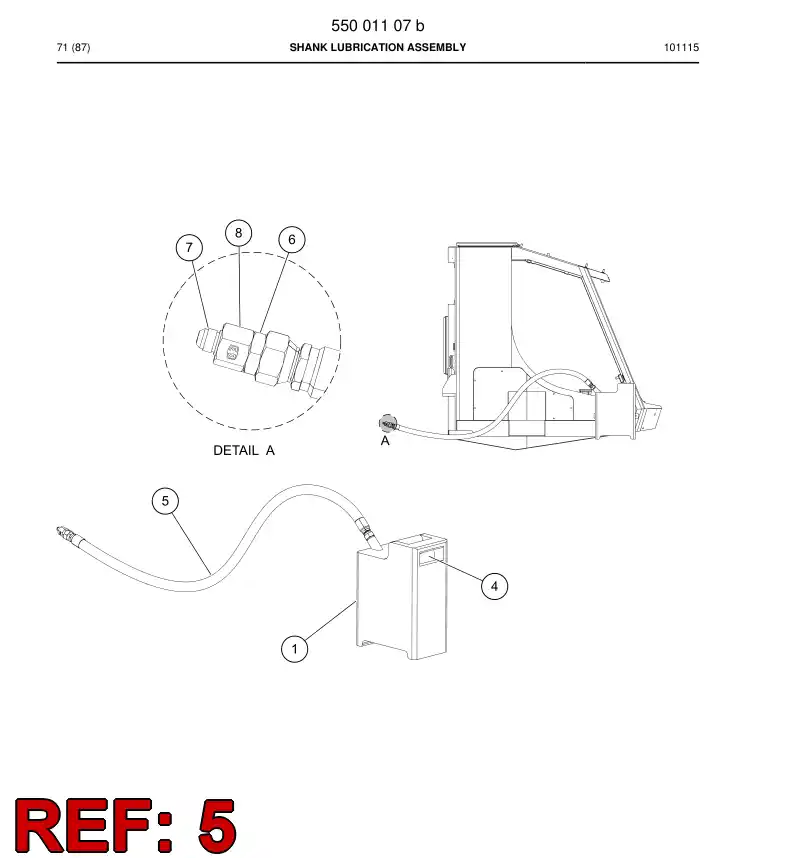 55159751a 551 597 51a Hose, Return - Sandvik Technical Drawing