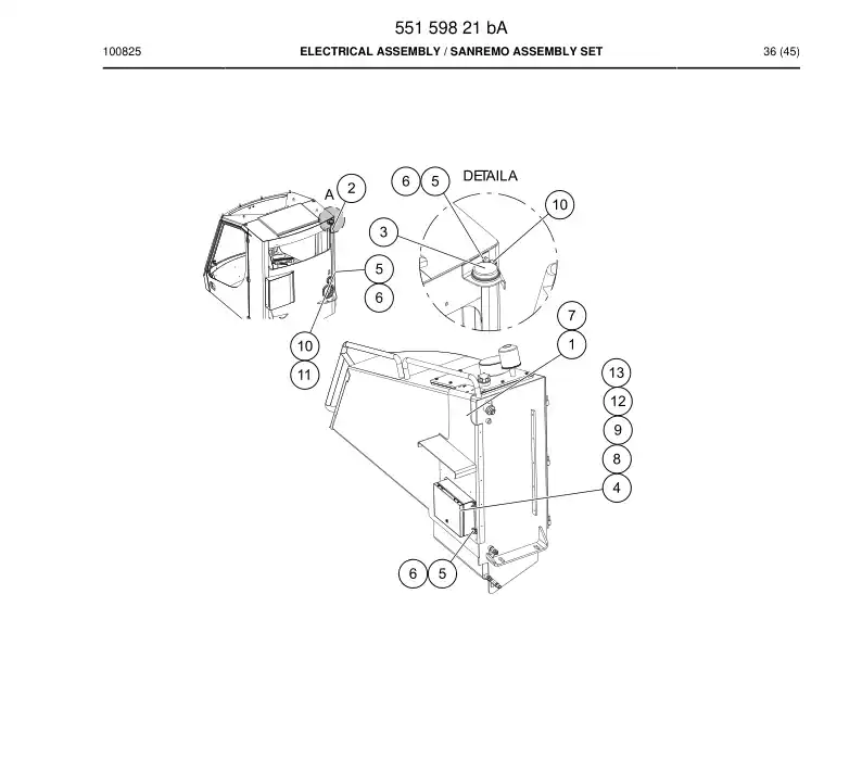 55159821b 551 598 21b ELECTRICAL ASSEMBLY - Sandvik Technical Drawing