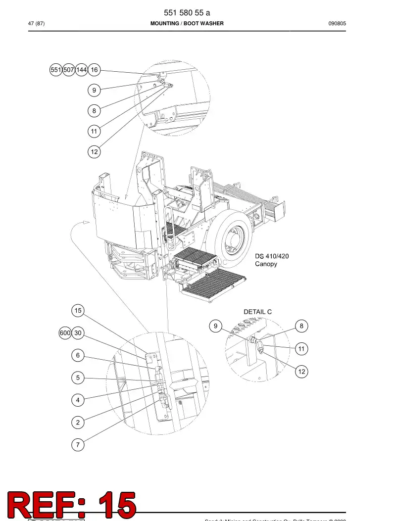 55160109 551 601 09 Supporting block - Sandvik Technical Drawing