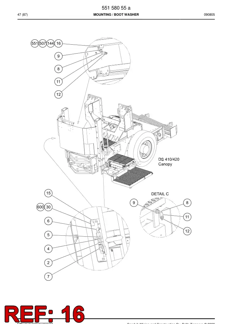 55160110 551 601 10 Supporting block - Sandvik Technical Drawing