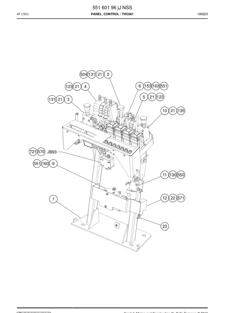 55160196j 551 601 96j PRING, CONTROL - Sandvik Technical Drawing