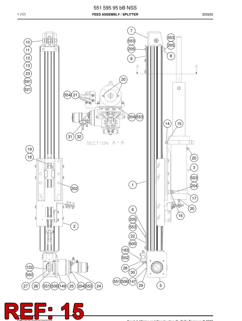 55160248 551 602 48 Spacer - Sandvik Technical Drawing