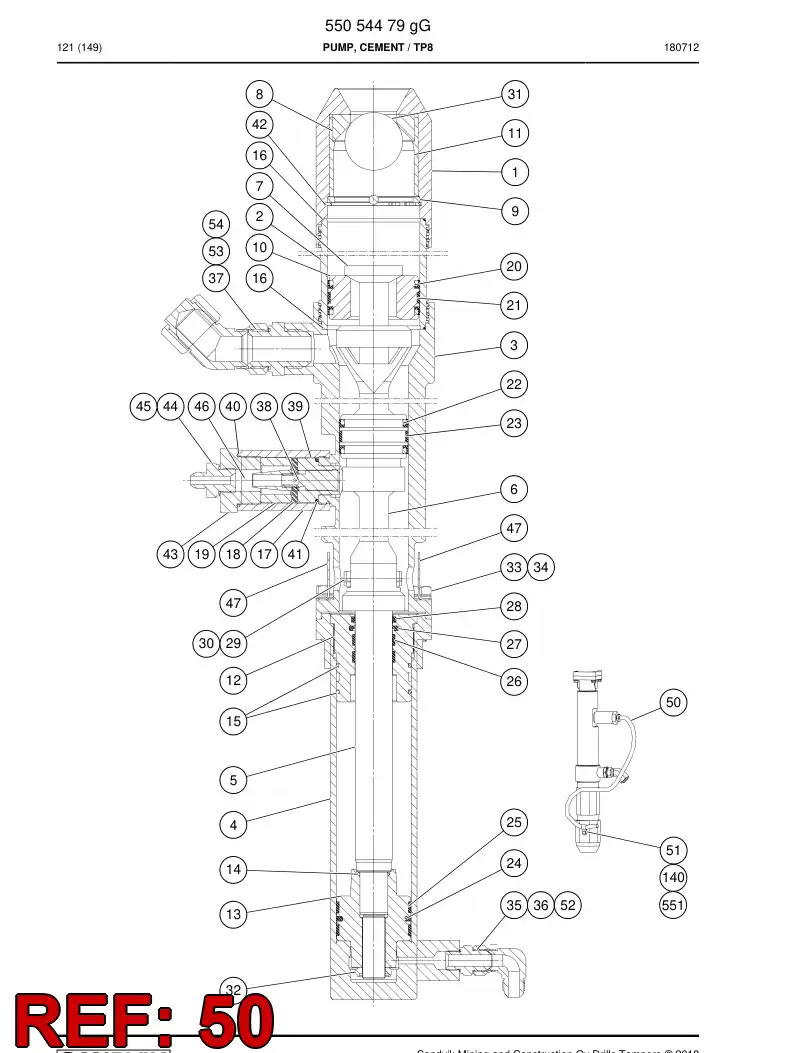 55160267 551 602 67 Cable assembly - Sandvik Technical Drawing