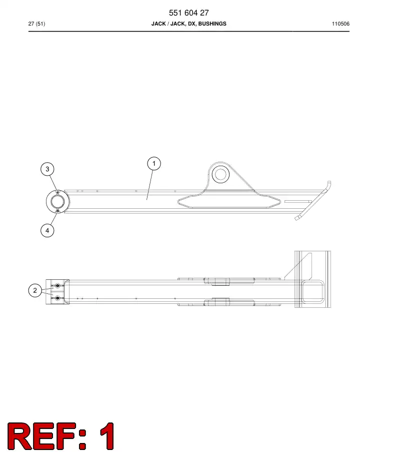 55160376 551 603 76 Jack - Sandvik Technical Drawing