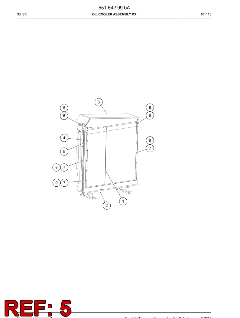 55160385 551 603 85 Rubber sheet - Sandvik Technical Drawing