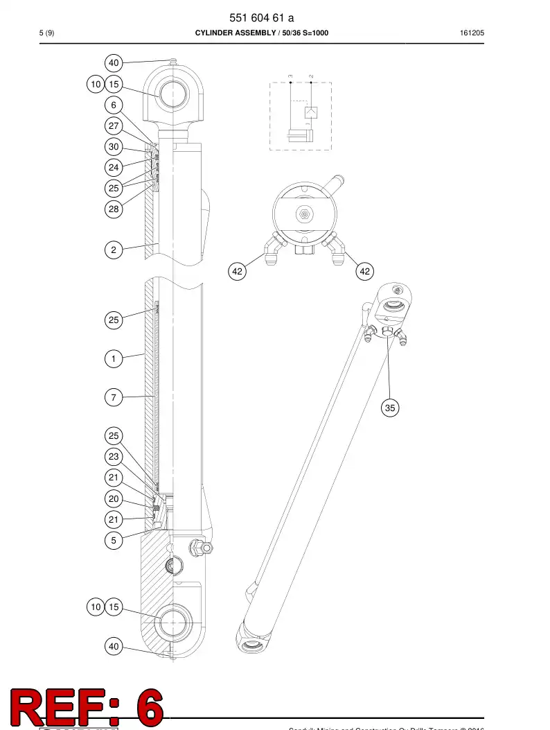 55160518a 551 605 18a Cover, Front - Sandvik Technical Drawing