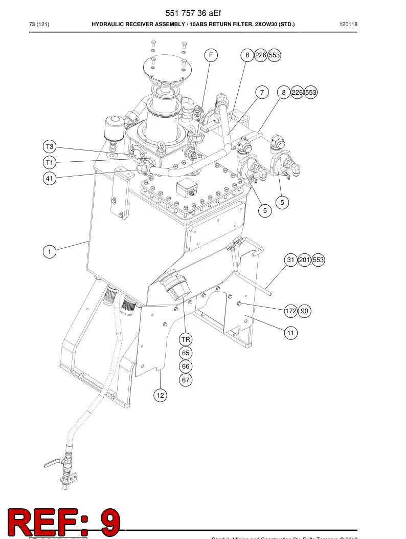 55160545 551 605 45 Seal - Sandvik Technical Drawing