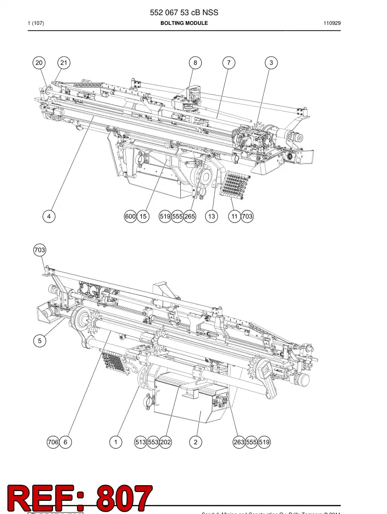 55160553a 551 605 53a Hosing - Sandvik Technical Drawing