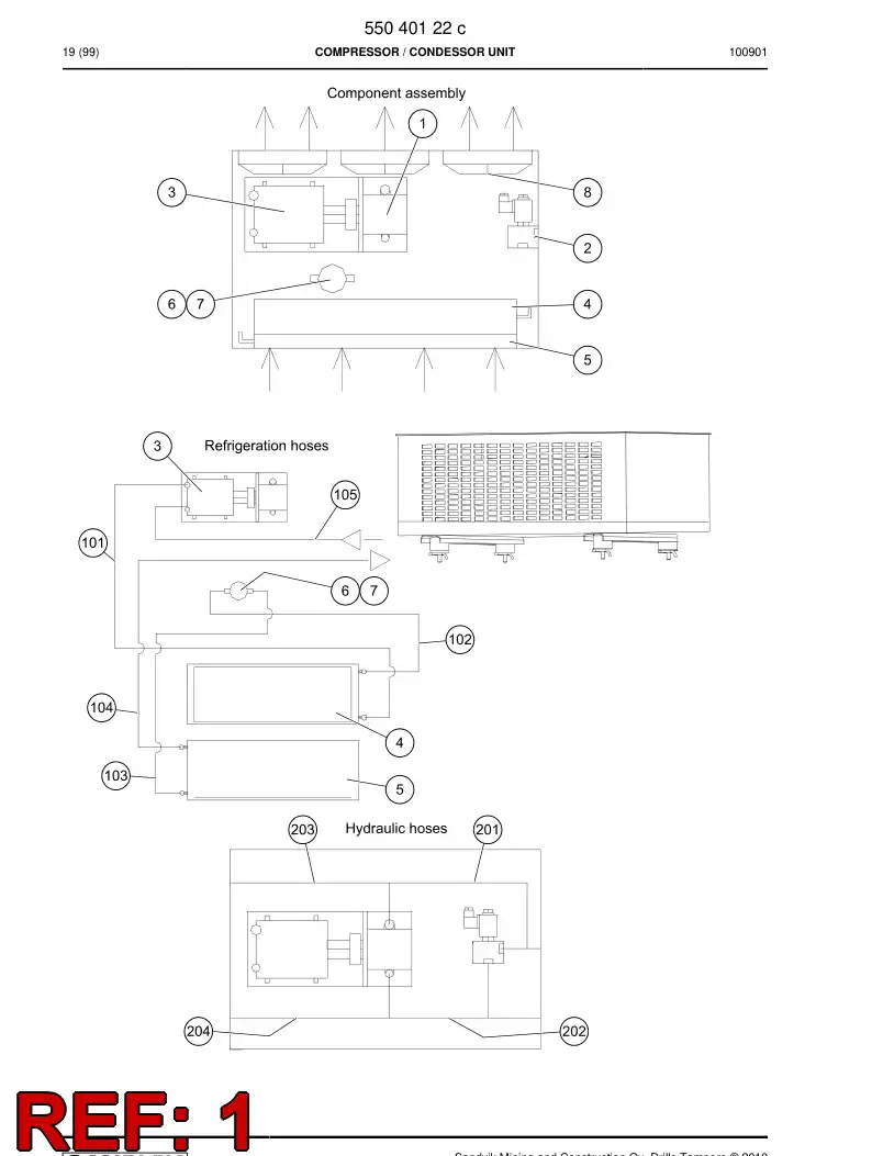 55160563 551 605 63 Spacer ring - Sandvik Technical Drawing