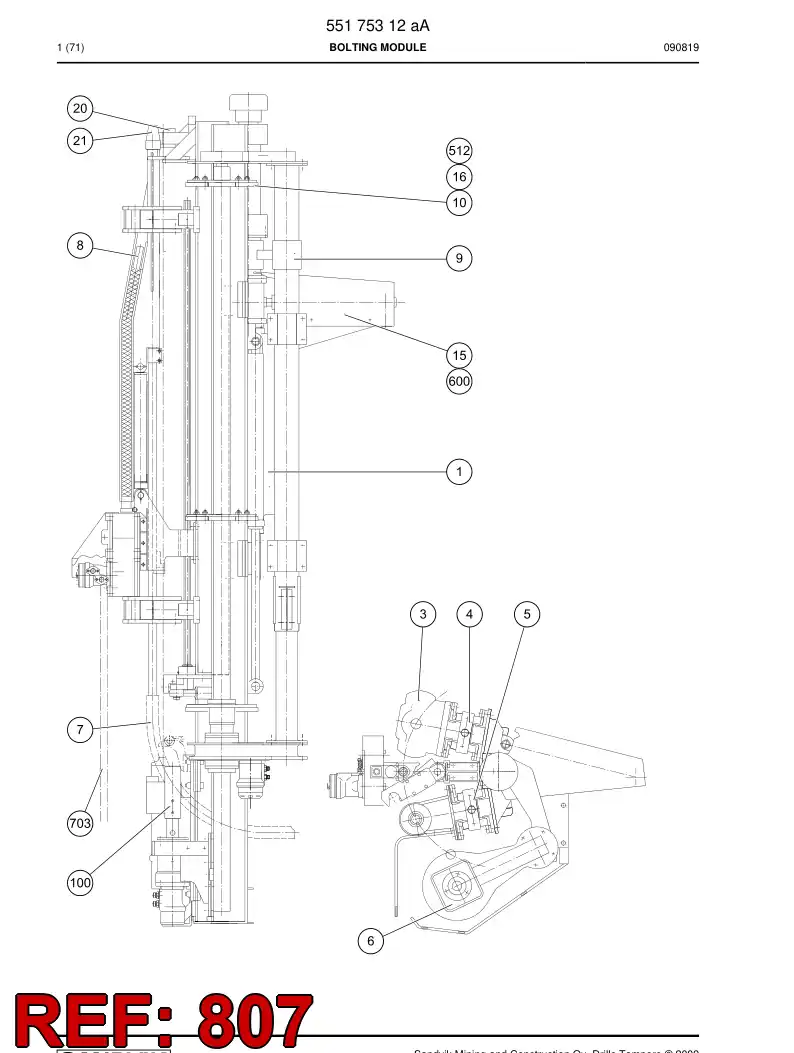 55160564b 551 605 64b HOSING - Sandvik Technical Drawing