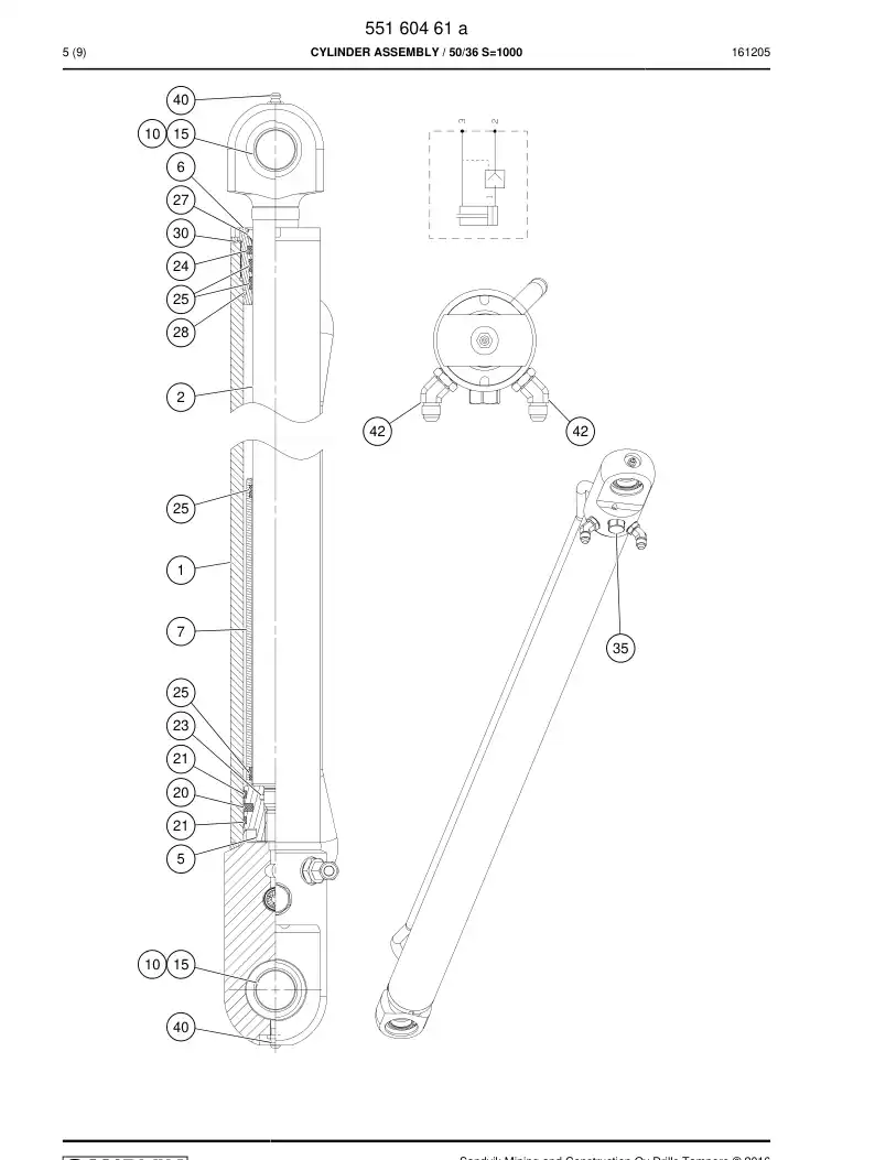 55160602 551 606 02 Seal Kit - Sandvik Technical Drawing