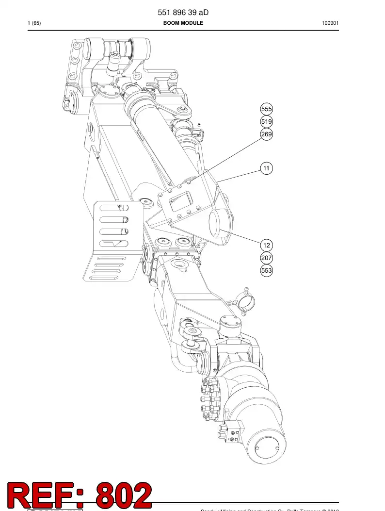 55160780a 551 607 80a HOSING - Sandvik Technical Drawing