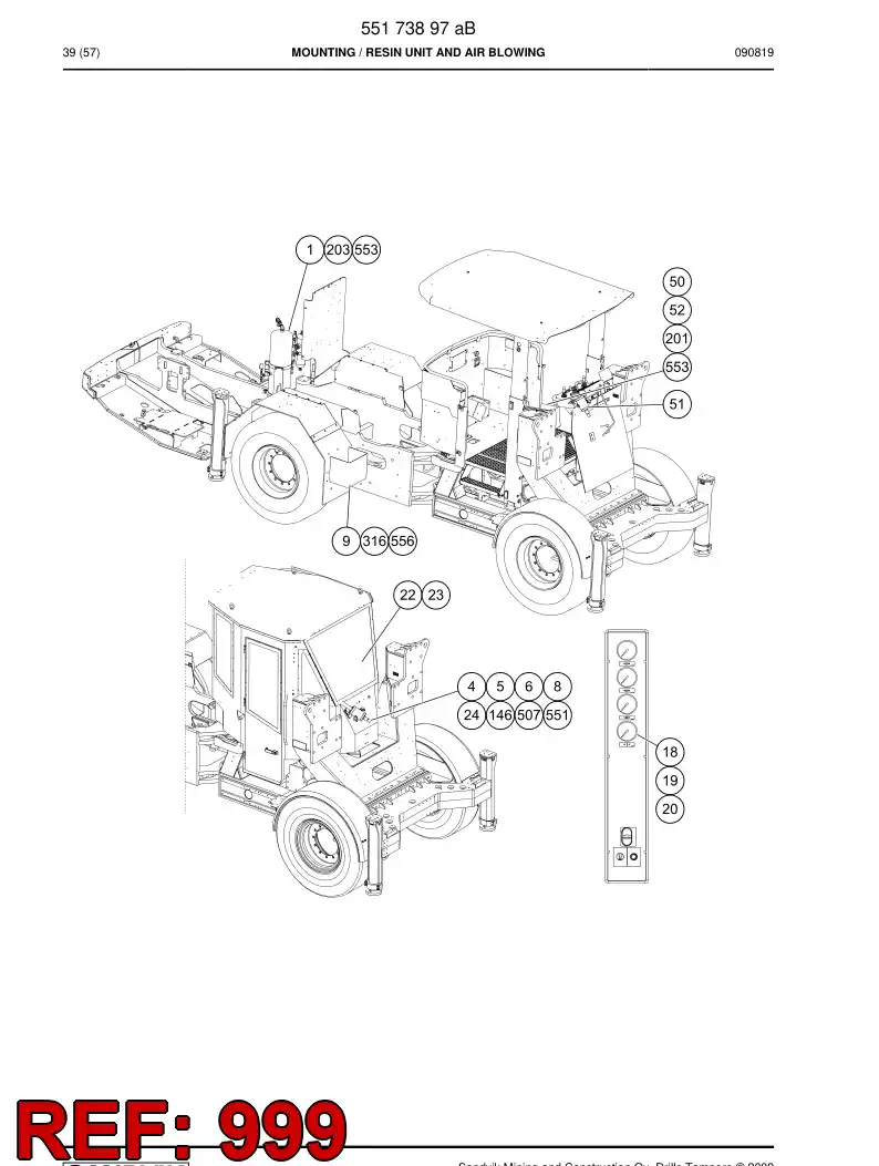 55160839a 551 608 39a HOSING - Sandvik Technical Drawing