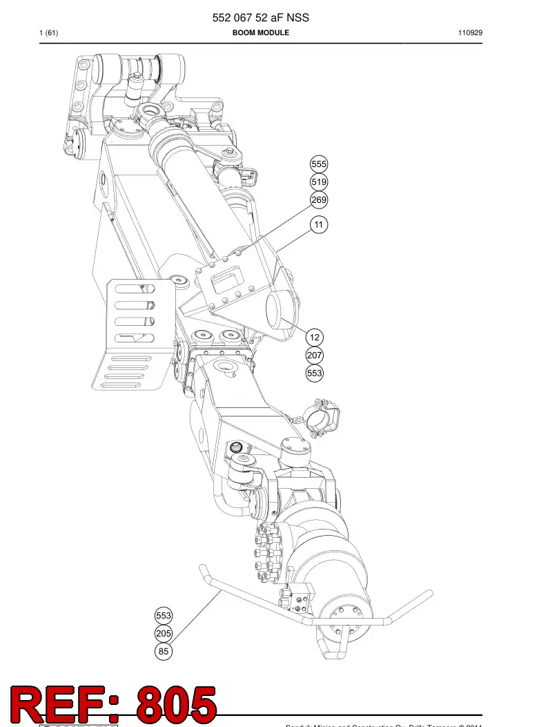 55160859 551 608 59 HOSING - Sandvik Technical Drawing