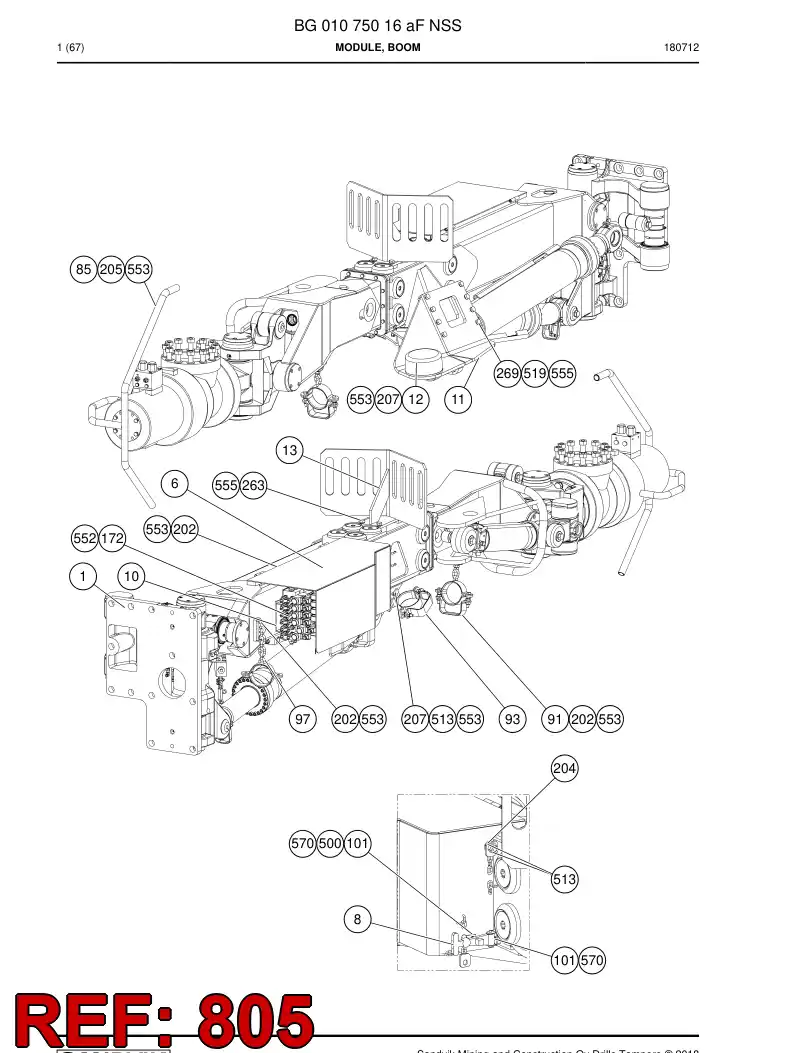 55160859a 551 608 59a Hosing Set - Sandvik Technical Drawing